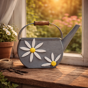 Gießkanne / Deko / Gartendeko aus Metall mit Blumen – verschiedene Motive – 28 x 20 cm