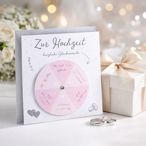 Glückwunschkarte zur Hochzeit – Edle Hochzeitskarte mit silbernem Umschlag | 15×15 cm