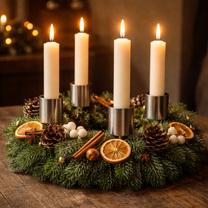 Kerzenhalter Kerzenpick Set 4 Stück Silber – elegante Kerzenständer für Stabkerzen Ø 2,8 cm