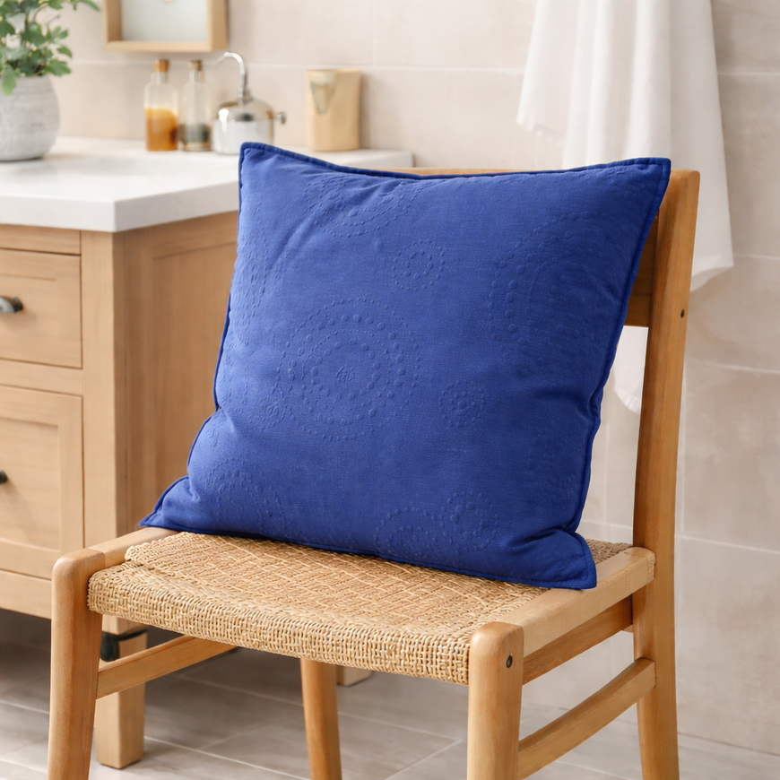 Kissen „Sydney“ blau – hochwertiges Stoff- & Zierkissen inkl. Inlet, 40×40 cm | Ausstellungsstück stark reduziert