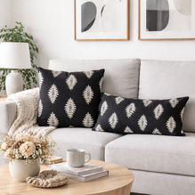 Kissen / Stoffkissen / Zierkissen mit Inlet – schwarz-weiss - verschiedene Masse