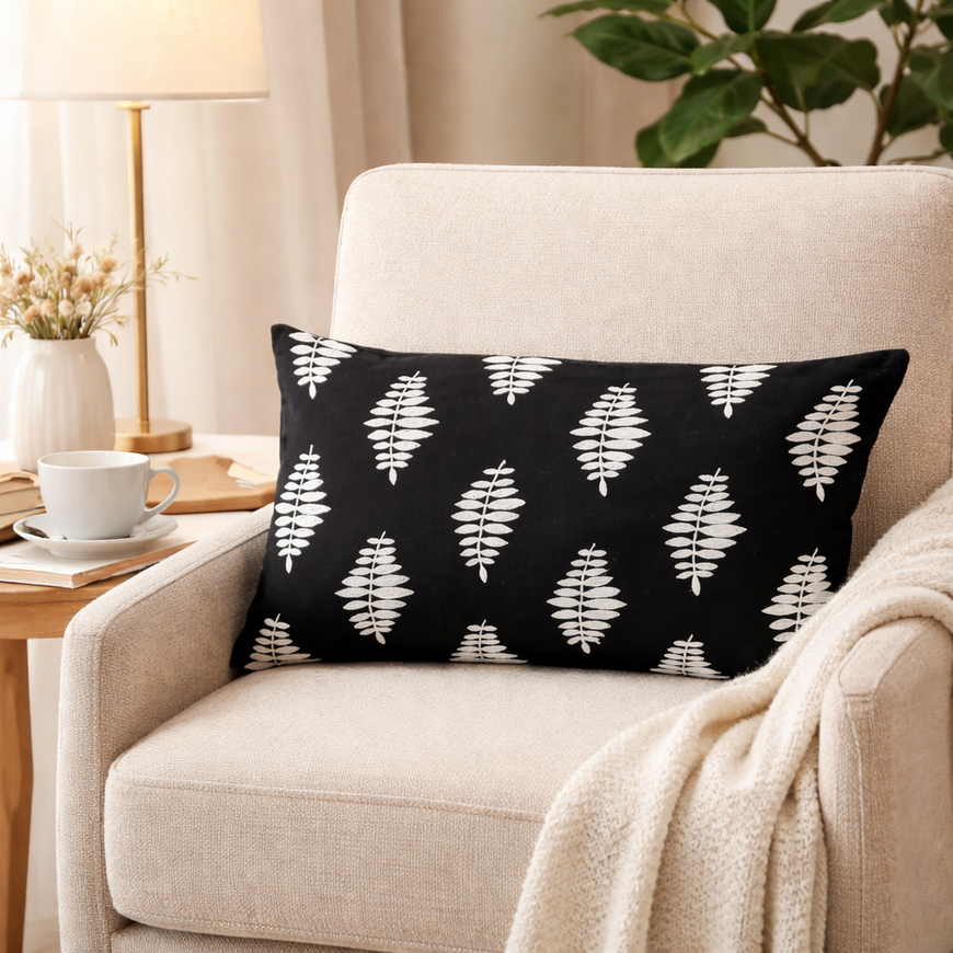 Kissen / Stoffkissen / Zierkissen mit Inlet – schwarz-weiss - verschiedene Masse