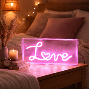 LED Schild „Love“ Pink – Neon Deko mit Kabel | 30 x 15 cm Indoor