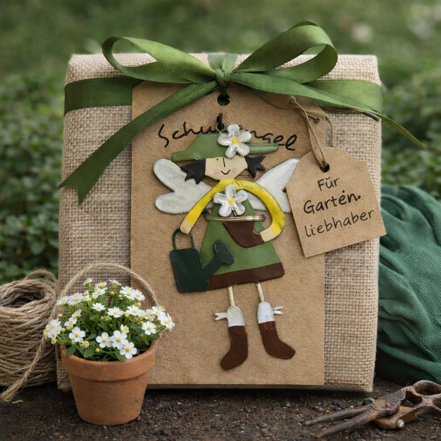 Schutzengel auf Karte / Glücksbringer – verschiedene Motive – Metall – 9 cm