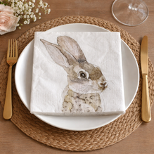ppd Serviette Hase Ostern – Weiß-Braun, 33×33 cm, 20 Stück
