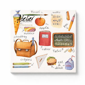 Atelier Serviette Einschulung – mehrfarbig, 33×33 cm, 20 Stück