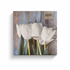 Paper+Design Serviette "Tulpe" – Blau-Weiß-Grün, 33×33 cm, 20 Stück