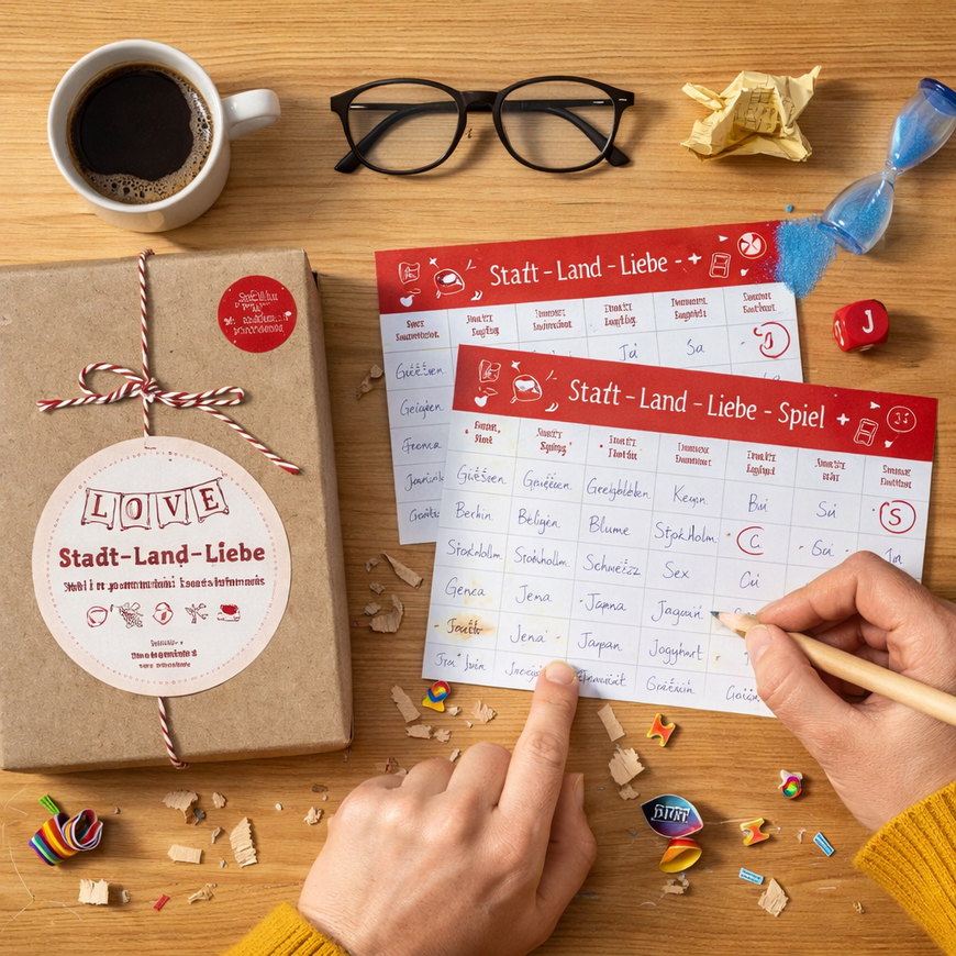 Stadt-Land-Liebe im Taschenformat / Geschenk – 10,5 × 15 × 5 cm – gefertigt von Menschen mit Behinderung