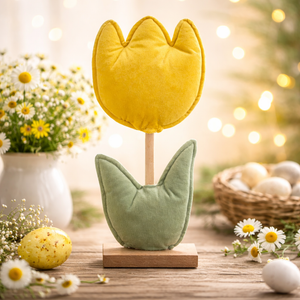 Tulpe aus Stoff und Holz / Stofftulpe / Dekotulpe / Aufsteller / Ostern – verschiedene Farben – verschiedene Höhen