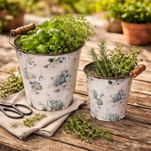 Übertopf / Metalltopf – Dekorativer Blumentopf im Vintage-Look – verschiedene Größen