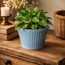 Übertopf Türkis 14x12 cm – Vintage Blumentopf | Austellungsstück - Einzelstück stark reduziert