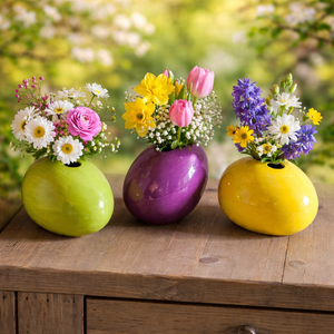 Keramik Ei Vase „PAT“ – Mini-Vase für Ostern in verschiedenen Farben & Formen | 9 x 8 cm / 6,5 × 9 cm