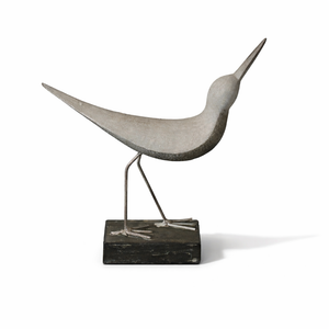 Deko Vogel Grau – Kunststoff Aufsteller 26 cm | Moderne Dekofigur