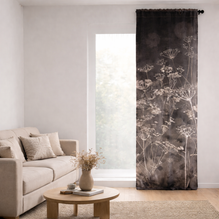 Halbach Vorhang „Botanisch“ – Digitaldruck Blumen, Braun-Grau-Weiß, 68 × 250 cm