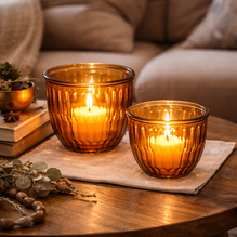 Glas Windlicht "Alva" Braun – Kerzenhalter & Leuchter in verschiedenen Größen