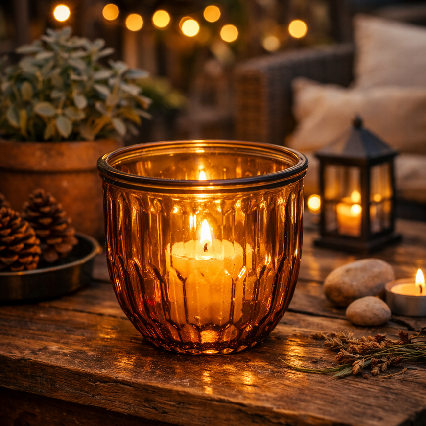 Glas Windlicht 