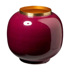 Vase / Blumenvase / Dekovase "Goldrand" aus Metall – verschiedene Farben – Höhe 16 cm / Ø 18 cm