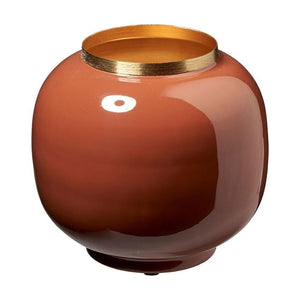 Vase / Blumenvase / Dekovase "Goldrand" aus Metall – verschiedene Farben – Höhe 16 cm / Ø 18 cm