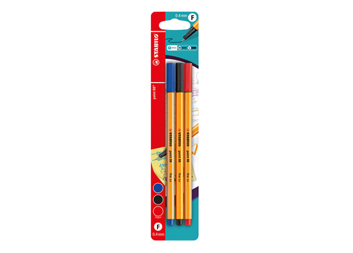 Tintenfeinschreiber / Fineliner Stabilo Point 88 – 10er-Set – verschiedene Farben