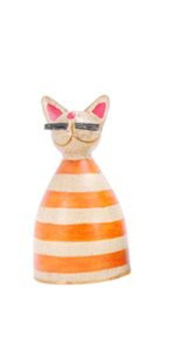 Zaunhocker / Gartenfigur / Pfostenhocker Katze aus Metall – verschiedene Farben – Höhe 20 cm