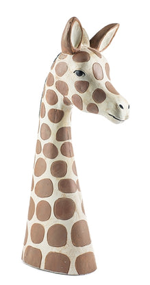 Baden Kopf Giraffe / Dekokopf / Tierkopf / Büste / Afrika aus Gips – schwarz-weiss – Höhe 50 cm