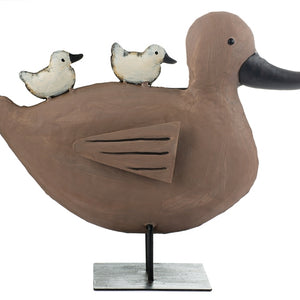 Dekofigur Ente mit Küken aus Metall / Tierfigur / Osterdeko – verschiedene Farben – Höhe 24 cm