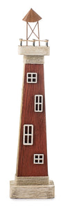 Leuchtturm aus Holz / Aufsteller / Dekoration / Maritim – rot – Höhe 32 cm